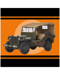 1/8 Willys Jeep met trailer en 37mm anti-tank kanon (bouwpakket) IXO 008