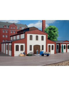H0 Muur 2391E gestuct (wit) met kozijnen en glas, 2 stuks Auhagen 80718