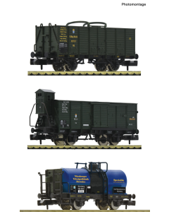 N K.Bay.Sts.B. Set Goederenwagens, 3-delig Fleischmann 809005