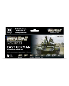 East German Armour & Infantry WWIII Model Color Paint Set, 8 kleuren - Vallejo 70224 Vallejo 70224