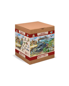 Houten legpuzzel - Railway Steamtrain, 505 stukjes Wooden City NB5050055L