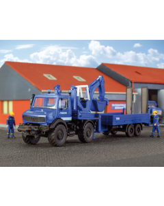 H0 THW UNIMOG met kraan en aanhanger Kibri 18478