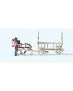 N Hooiwagen met paarden Preiser 79476