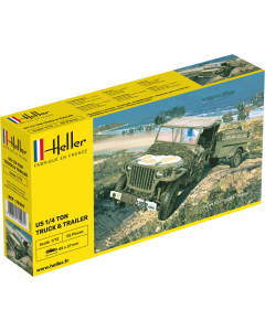1/72 US Willy's MB Jeep & Trailer Heller 79997