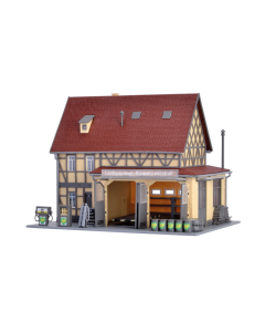 H0 Reparatiewerkplaats voor landbouwmachines met LED-verlichting, functionele kit Vollmer 43682