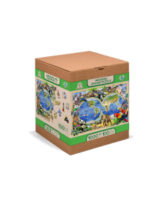 Houten legpuzzel - Dierenrijk Kaart, 1010 stukjes Wooden City TR10100014XL