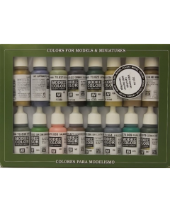 German Camouflage Model Color Paint Set WWII, 16 kleuren Vallejo 70114
