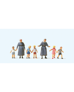 H0 Protestantse zusters met kinderen Preiser 10533