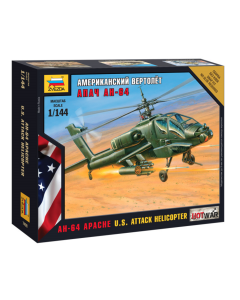 1/144 AH-64 Apache U.S. Attack Helicopter, snap fit "Art of Tactic" Zvezda 7408