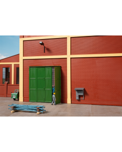 Muur / Wände 2579A + Deur/Tore T grün (2x2 st.) Auhagen 80533