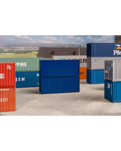 H0 20' Container, blauw, set van 2 Faller 182054