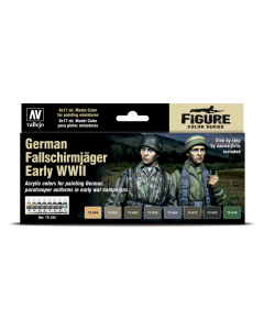 German Fallschirmjager Early WWII Model Color Paint Set, 8 kleuren Vallejo 70185