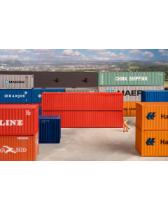 H0 40' Container, rood, set van 2 Faller 182154