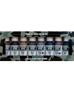 Panzer Aces Set #1 (o.a. Rust, Tracks, Rubber), 8 kleuren Vallejo 70122