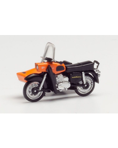 OUTLET - H0 MZ250 Motor met zijspan, oranje - Herpa 053433-005 Herpa 053433005