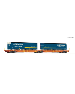 H0 Wascosa Dubbele draagwagen T2000 "Hofmann Kozijnen" Roco 6600072