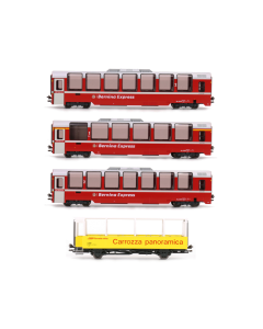 N RhB Bernina Express personenwagenset (4st.) nieuw logo Kato 101656