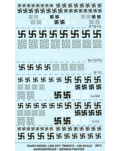 1/48 Decals Swastika's (hakenkruizen), German Fighters Tauro 48572