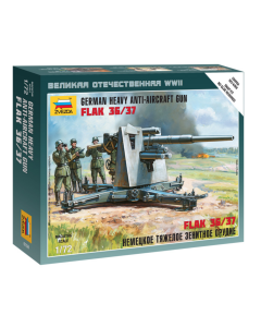 1/72 German Flak 36/37 Heavy Anti-Aircraft Gun, snap fit "Art of Tactic" Zvezda 6158