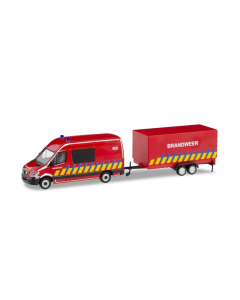 OUTLET - H0 Mercedes Benz Sprinter Brandweer + aanhanger (B) Herpa 936996