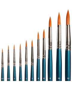Set 6 ronde penselen, synthetisch, maten 0/2, 0, 1, 2, 3, 4 Faller 172151