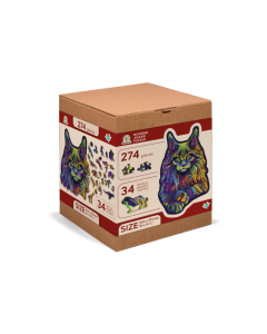 Houten legpuzzel - Wilde kat, 274 stukjes Wooden City HE0039L