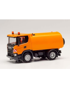 H0 Scania CG17 K.fz. (veegwagen), oranje Herpa 310888