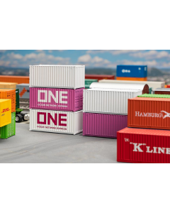 H0 Set 20' Containers "ONE", 5 stuks Faller 182052