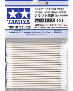 Craft Cotton Swab Round Extra Small (50 stuks) Tamiya 87103