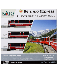 N RhB Bernina Express personenwagens nieuw logo (3st.) Kato 101655