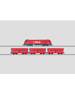 H0 Treinset Diesellocomotief met 3-Zelflossers "WLE" | FX + Sound Marklin 26548