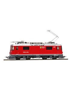 H0m RhB Elektrische Locomotief Ge 4/4 II 627 "Reichenau-Tamins" rood, DCC digitaal (curve-)sound - Bemo 1358 187 Bemo 1358187