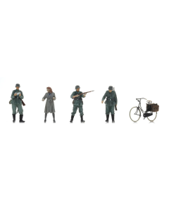 1/72 WM Controle + vrouw op fiets (4x) (bouwpakket) Artitec 7720007