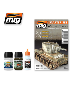 Winter Camo Set 2  1 jar 17 ml & 2 jars 35 ml (enamel & acrylic set) AMMO by Mig 7411