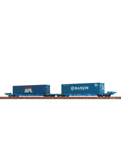 H0 AAE Dubbele Containerdraagwagen Sffggmrrss36 "APL/HANJIN", tijdperk VI Brawa 48110