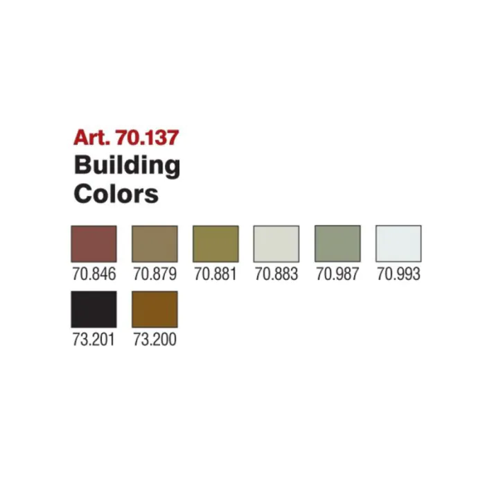 VALLEJO 70.137 Model Color Set Building Set (8) 8 colors Set 17 ml.