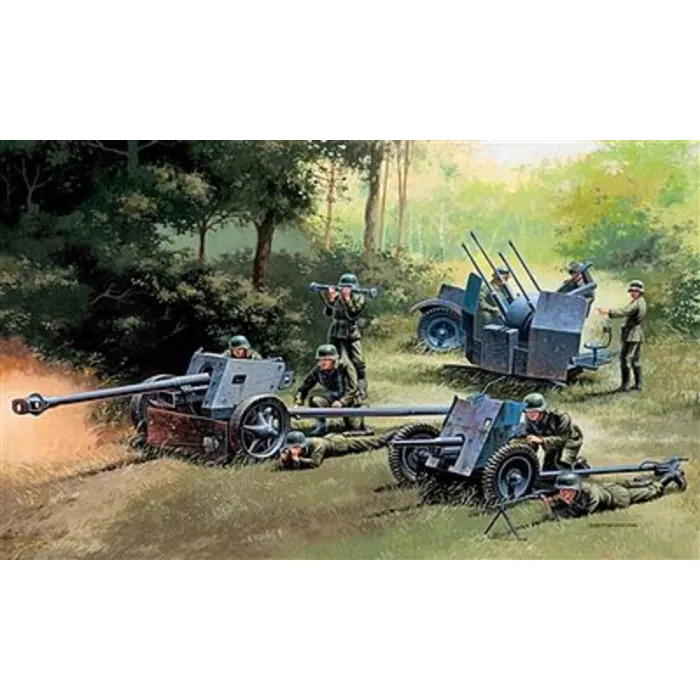 1/72 German Guns Set - 3.7cm Pak 37 - 7.5cm Pak 40 - 2cm Flakvierling 38