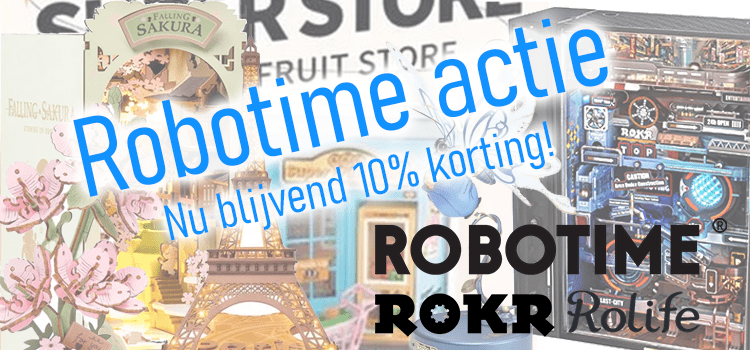 Robotime 10% goedkoper!
